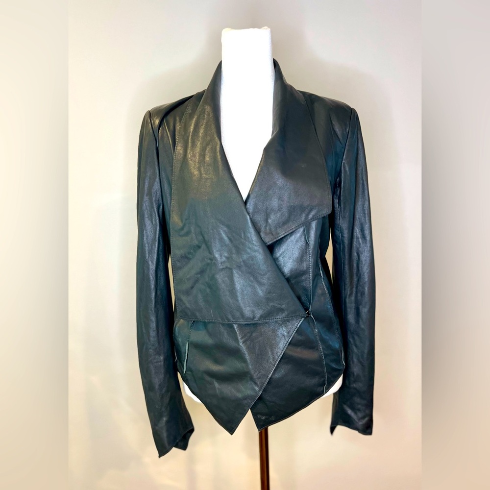 Black Helmut Lang leather jacket
